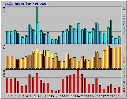 Daily usage for May 2025