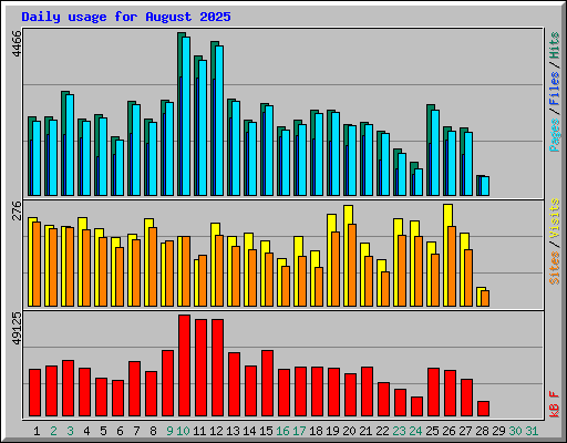 Daily usage for August 2025