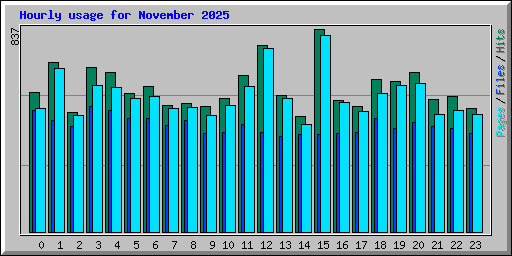 Hourly usage for November 2025