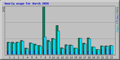 Hourly usage for March 2026