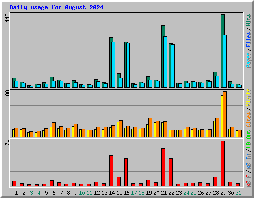 Daily usage for August 2024