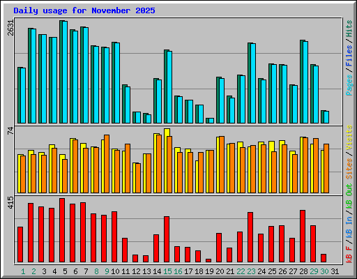 Daily usage for November 2025