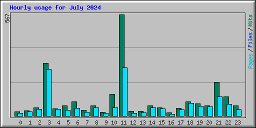 Hourly usage for July 2024