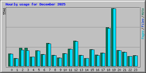 Hourly usage for December 2025